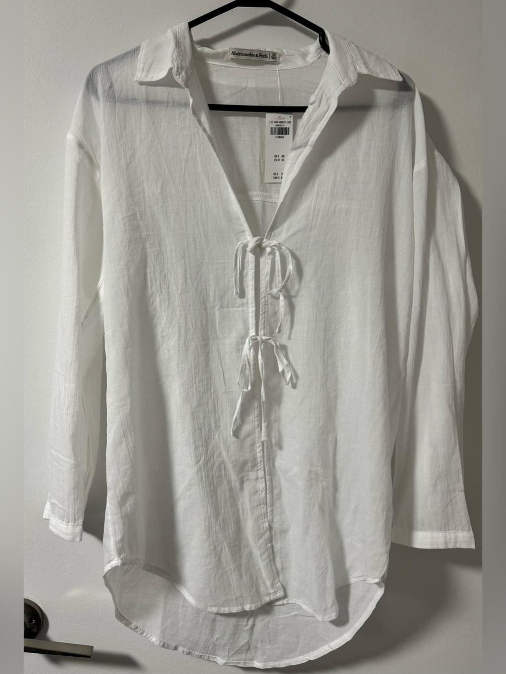 Abercrombie & Fitch Oversized Tie Up Blouse